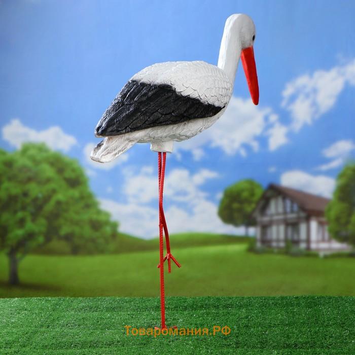 Садовая фигура из полистоуна «Аист», 81×65×20 см