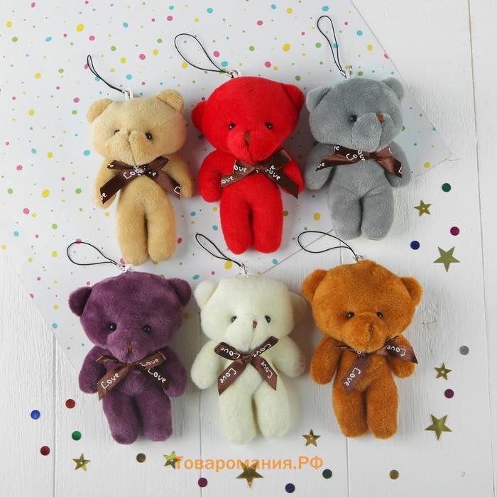 Мягкая игрушка «Мишка с бантом», 11 см, МИКС