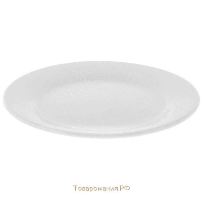 Тарелка фарфоровая обеденная с утолщённым краем White Label, d=20 см, цвет белый
