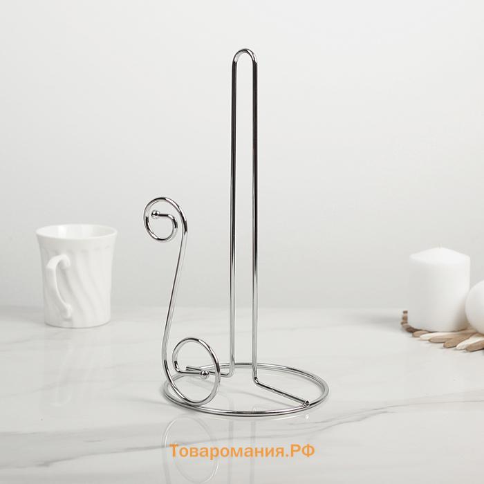 Держатель для бумажных полотенец настольный  «Волна», 14×14×29 см, хром