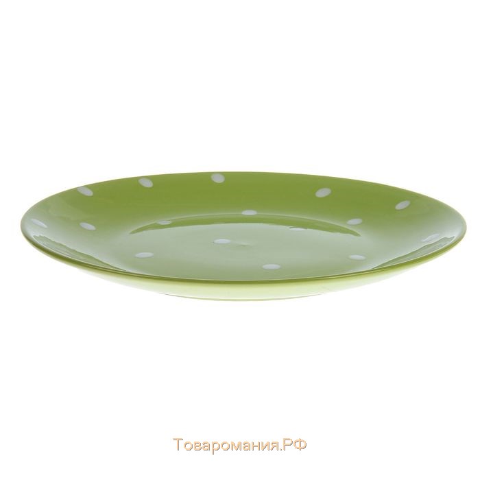 Тарелка керамическая десертная «Зелёный горох», d=19 см, цвет зелёный