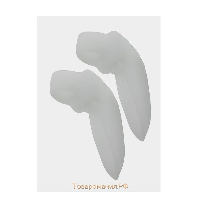 Корректоры - разделители для пальцев ног, с накладкой на косточку большого пальца, 1 разделитель, силиконовые, 9 × 4 см, пара, цвет белый