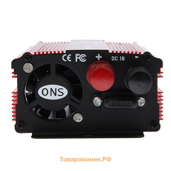 Преобразователь напряжения 12/220 В, 300 Вт, USB выход
