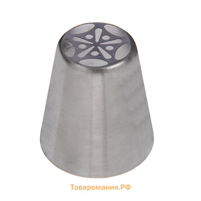 Насадка кондитерская KONFINETTA «Цветок», d=3.5 см, выход d=1.9 см, нержавеющая сталь