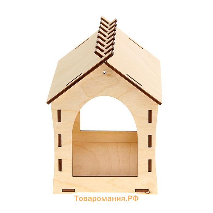 Деревянная кормушка своими руками для птиц «Комплект-А», 14×17.5×19 см, Greengo