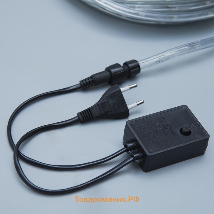 Световой шнур Lighting, 10 мм, IP65, 20 м, 24 LED/м, 220 В, 8 режимов, свечение тёплое белое
