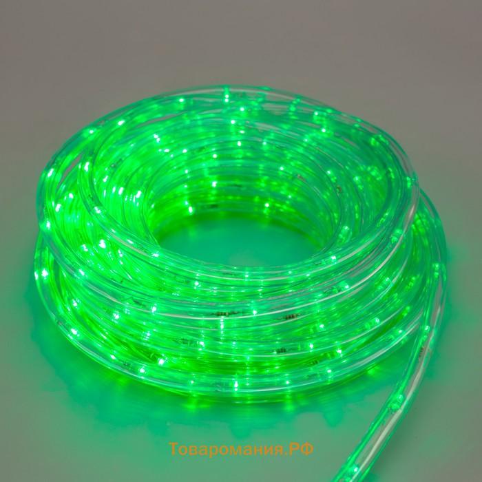 Световой шнур Lighting, 10 мм, IP65, 20 м, 24 LED/м, 220 В, 8 режимов, свечение зелёное