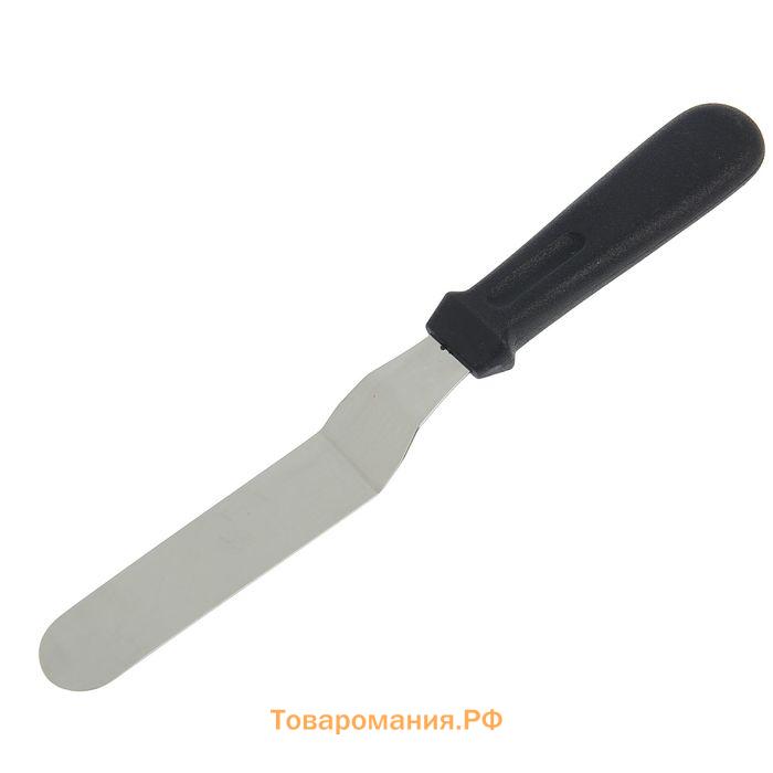 Кондитерская лопатка - палетка, изогнутая, 26.7 см, рабочая часть 14.5 см, чёрная