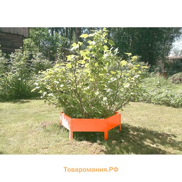 Клумба оцинкованная, d = 100 см, h = 15 см, оранжевая, Greengo