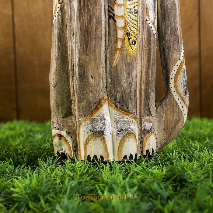 Сувенир «Кошка с бабочками и зеркальным сердцем», 60×12×6 см, дерево
