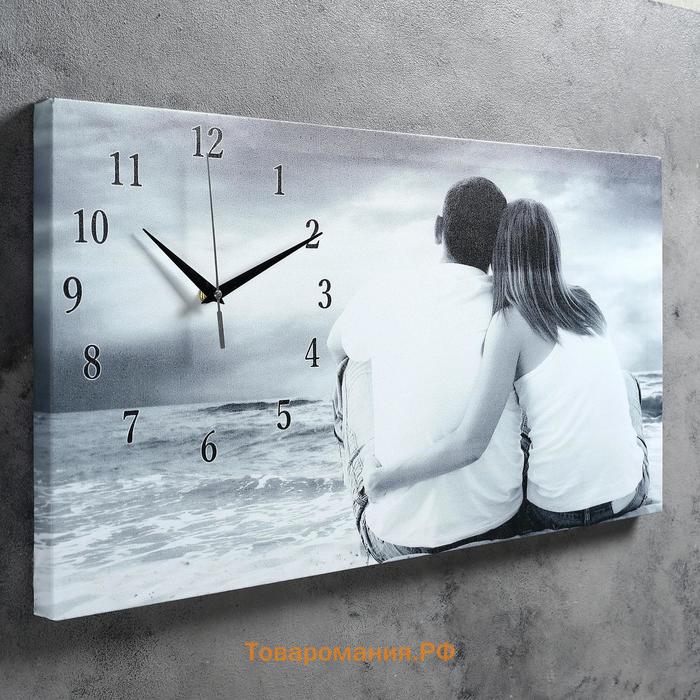 Часы-картина настенные, серия: Люди,"Влюбленная пара", 40 х 76 см