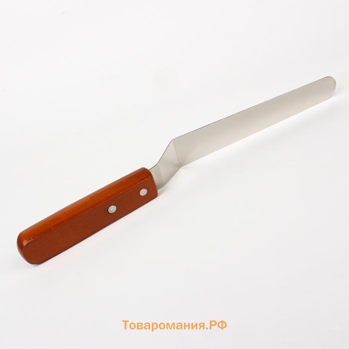 Кондитерская лопатка - палетка, изогнутая, 31.5 см, рабочая часть 19.5 см, коричневая