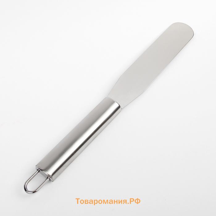 Кондитерская лопатка - палетка прямая , 27×3 см, рабочая часть 15 см, серебристая