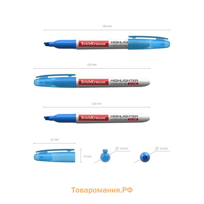 Набор маркеров текстовыделителей 6 цветов, 0.6-4.0 мм, ErichKrause V-15