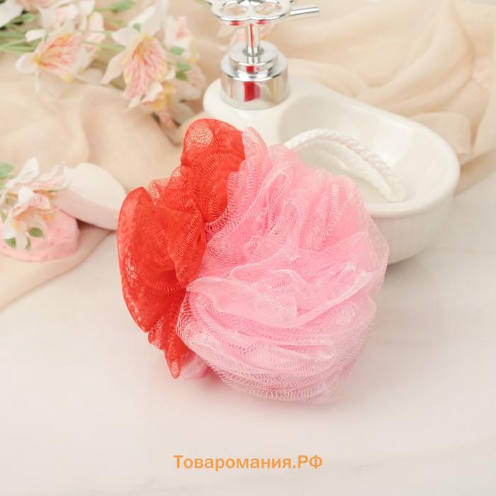 Мочалка для тела , 10×10×9 см, двухцветная, 40 гр, цвет МИКС