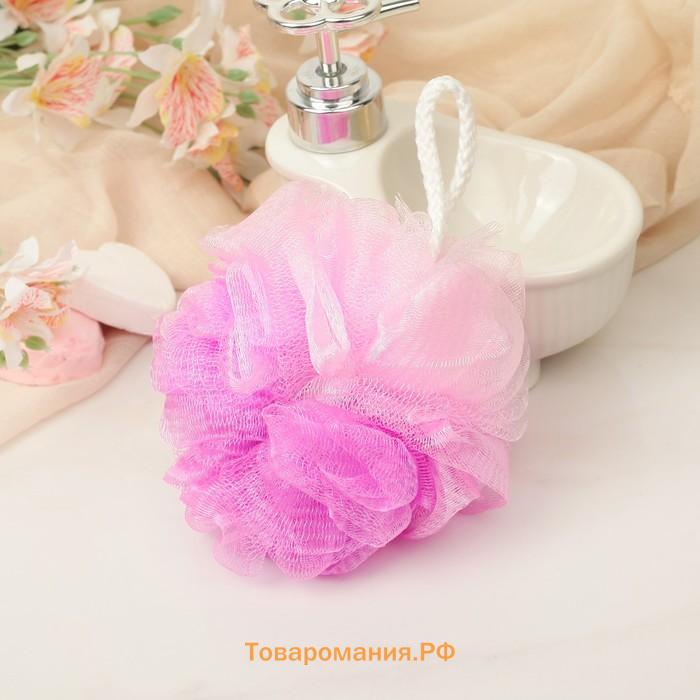 Мочалка для тела , 10×10×9 см, двухцветная, 40 гр, цвет МИКС