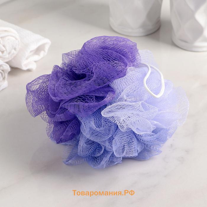 Мочалка для тела , 10×10×9 см, двухцветная, 40 гр, цвет МИКС