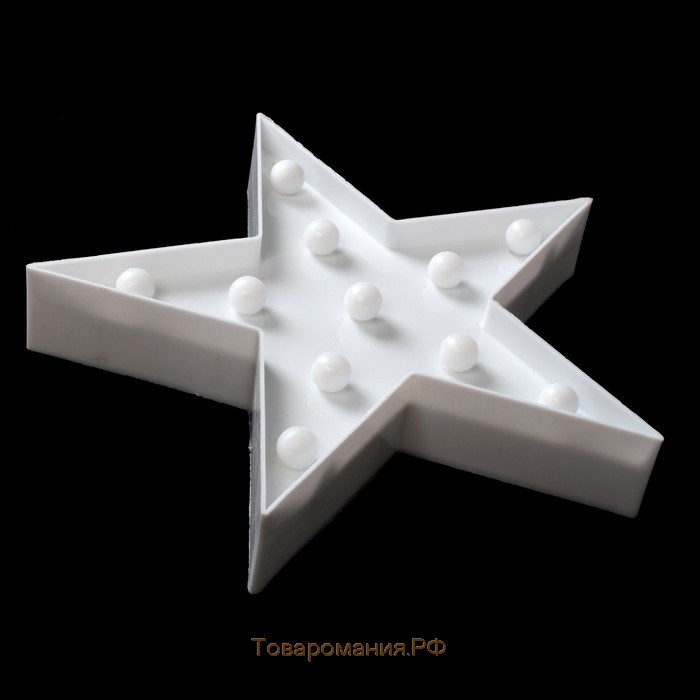 Фигурка световая RISALUX «Звезда», LED-ночник, пластик от батареек 2×АА, 24×23×5 см, МИКС