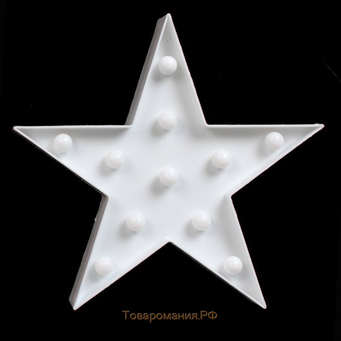 Фигурка световая RISALUX «Звезда», LED-ночник, пластик от батареек 2×АА, 24×23×5 см, МИКС