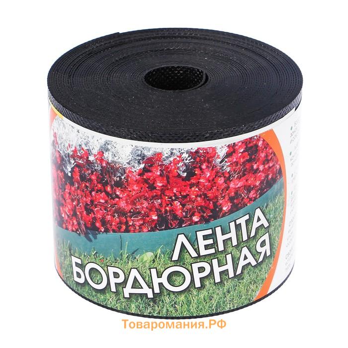 Лента бордюрная, 10 см×10 м, толщина 1.2 мм, пластиковая, чёрная, Greengo