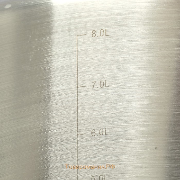Кастрюля «Общепит», 9 л, d=24 см, h=20 см, металлическая крышка, индукция, с теплораспределительным слоем