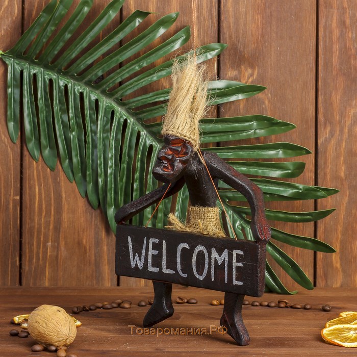 Сувенир табличка «Абориген Welcome», 17×15×6.5 см, дерево