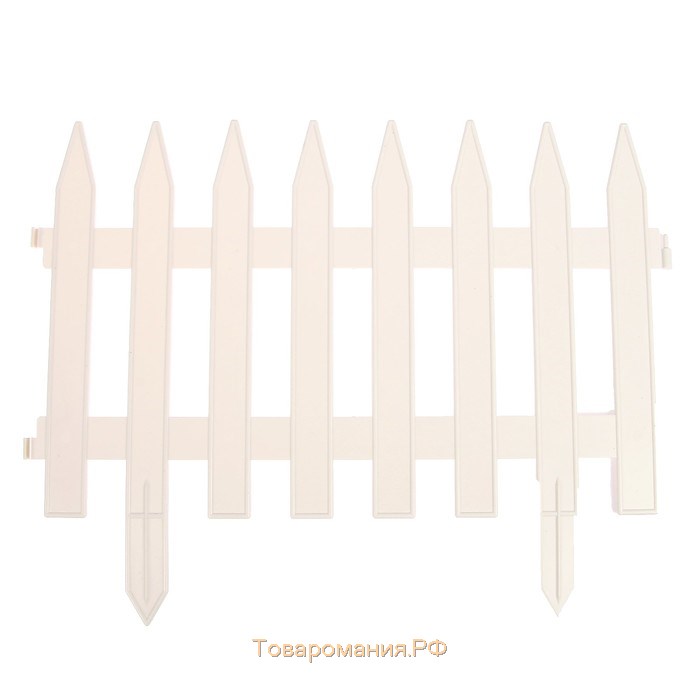 Ограждение декоративное, 35×210 см, 5 секций, пластик, белое, GOTIKA, Greengo