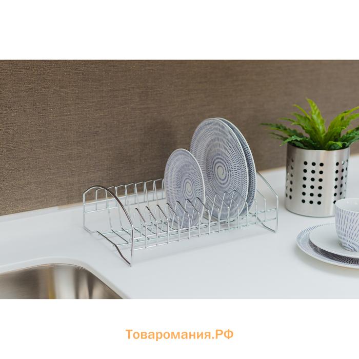 Сушилка для посуды , 28.5×20×10 см, хромированная