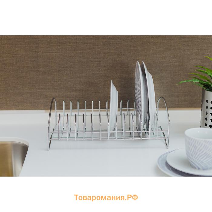 Сушилка для посуды , 28.5×20×10 см, хромированная