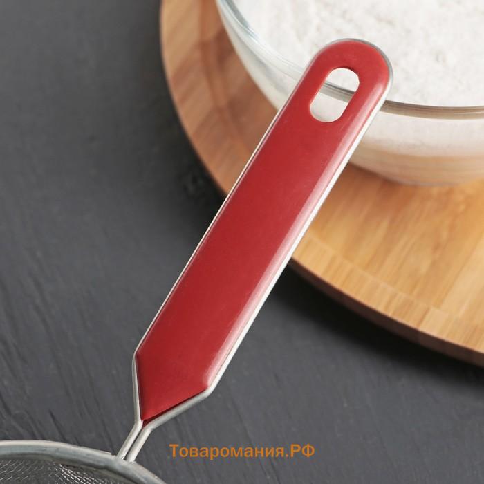Сито для просеивания  «Хозяюшка», d=12 см, красное
