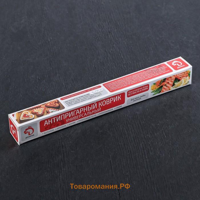 Коврик для выпечки антипригарный , 33×45 см, коричневый