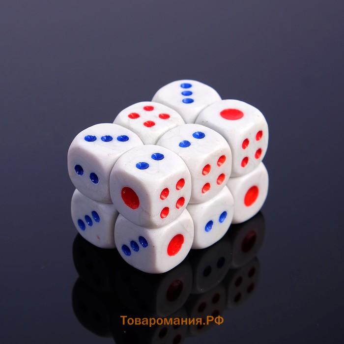 Кубики игральные, 1.6 х 1.6 см, 12 шт