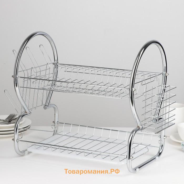 Сушилка для посуды  «Стойка», 8-образная, 40×24×38 см, хромированная
