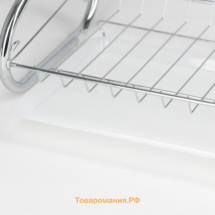 Сушилка для посуды  «Стойка», S-образная, 40×23.5×34 см, хромированная