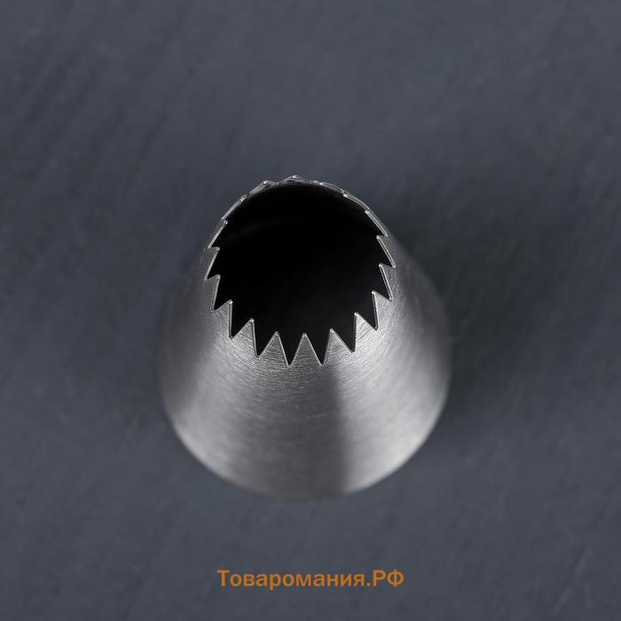 Насадка кондитерская «Французская звезда», d=3.4 см, выход 1.7 см, нержавеющая сталь