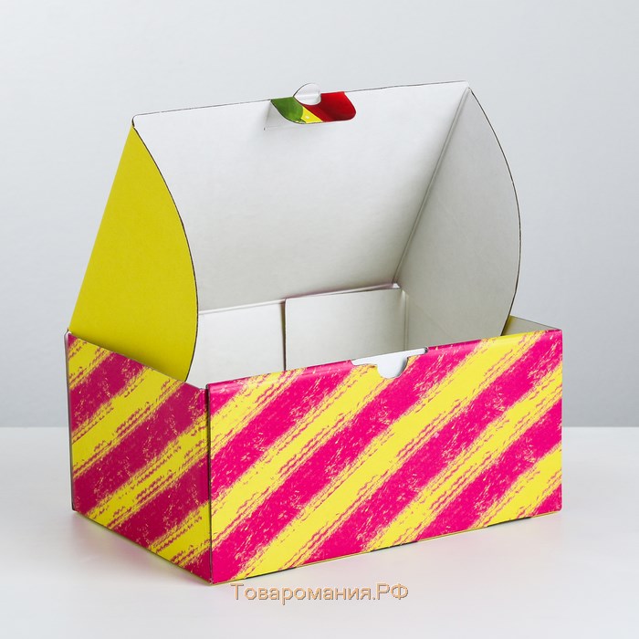 Коробка‒пенал, упаковка подарочная, «Яркий День Рождения», 22 х 15 х 10 см