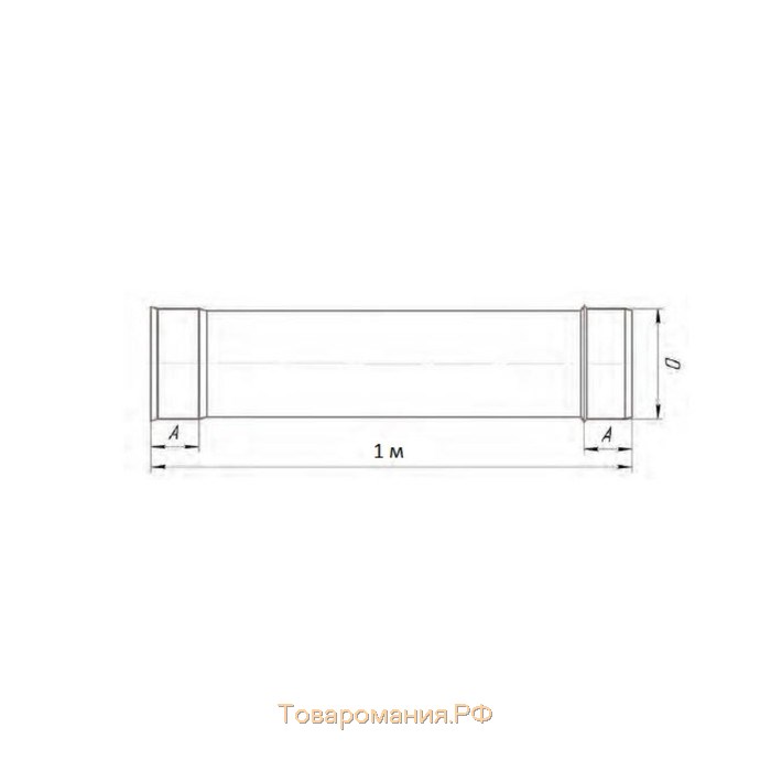 Труба 1.0 м, d 100 мм, нержавейка 1.0 мм