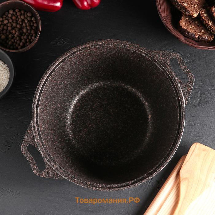 Кастрюля KUKMARA Granit ultra, 2 л, d=22.5 см, h=15.5 см, антипригарное покрытие, коричневая