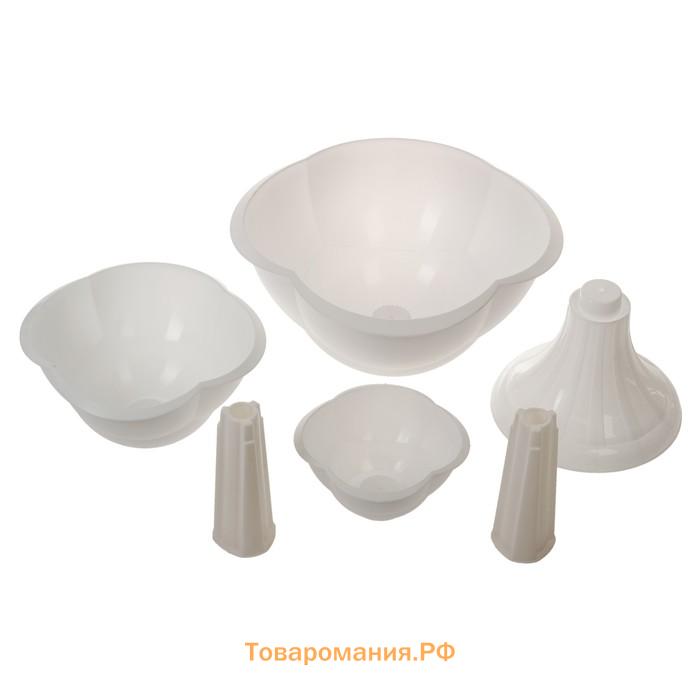 Клумба пластиковая, 3 яруса, d=27–40–55 см, высота бортика 90 см, белая, «Водопад»
