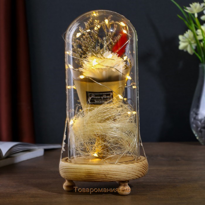 Ночник колба "Астра белая" LED 3ААА 10х10х21 см RISALUX