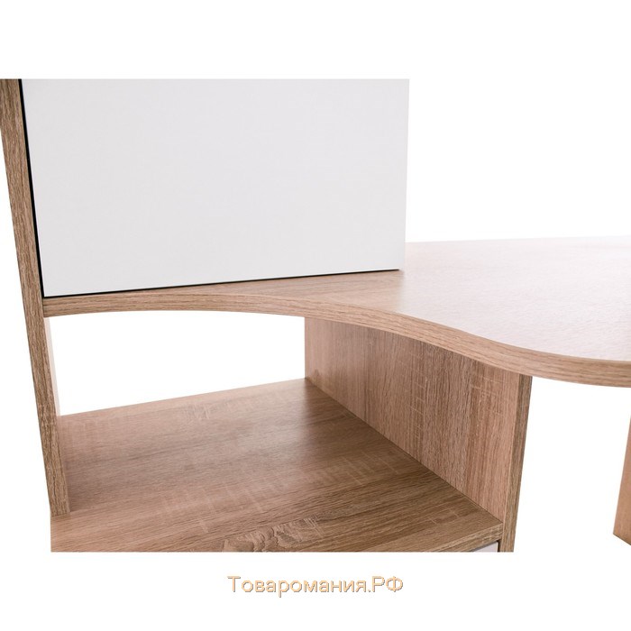 Компьютерный стол, 1200 × 600 × 1600 мм, цвет дуб сонома / белый