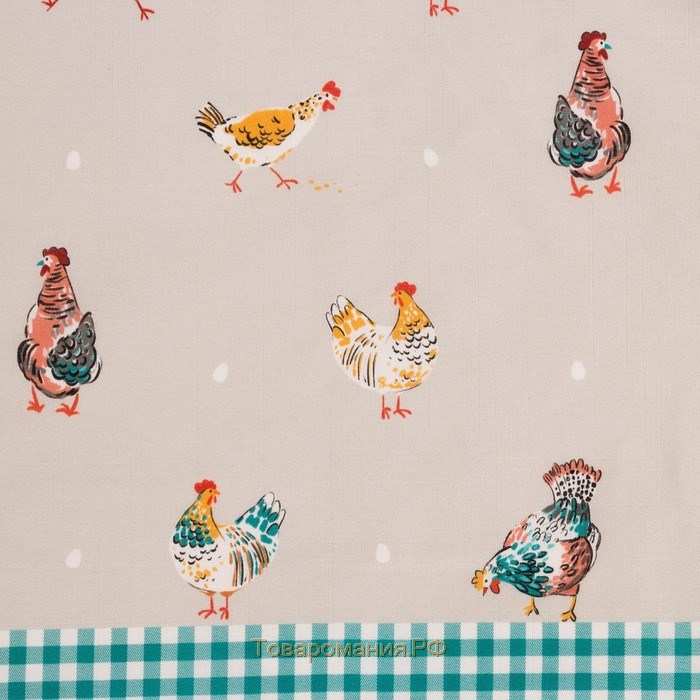 Скатерть пасхальная,  Chicken Ranch 220х147 см, 100% хлопок, репс 210 г/м2