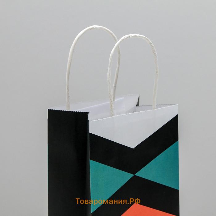 Пакет подарочный крафтовый, упаковка, «Present», 12 х 21 х 9 см