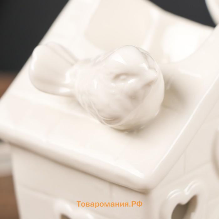Аромалампа керамика "Домик с птичками" МИКС 11,5х11х7,5 см