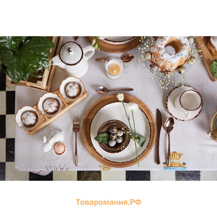 Скатерть  «Пасхальные куличи» 220×147 см, 100% хлопок, саржа 190 г/м²