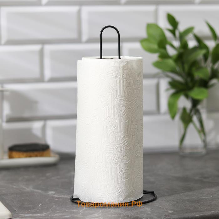 Держатель для бумажных полотенец настольный , 27×13.5×13.5 см, чёрный