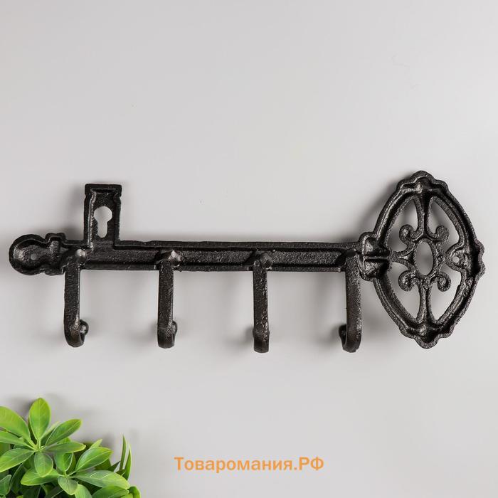 Настенные крючки декоративные «Ключ. Средневековье», чугун, 13.8×36×3.5 см
