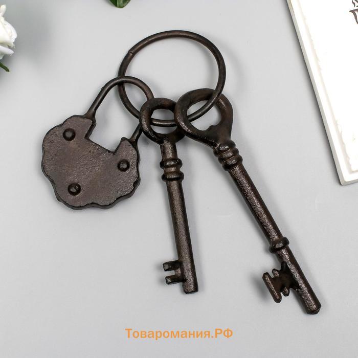 Фигурка настенная «Замок и два ключа», панно чугун, 23×7.5 см