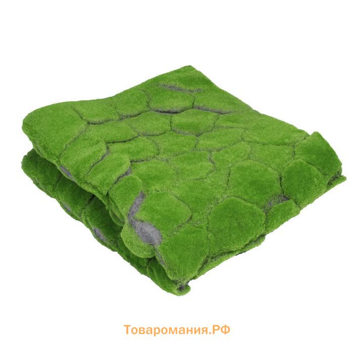 Мох искусственный, декоративный, полотно 1×1 м, рельефный, бугры, зелёный, Greengo