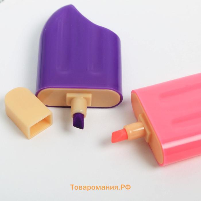 Текстовыделитель, набор из 4 шт., мини «Вкусняшки для настоящей няшки», МИКС